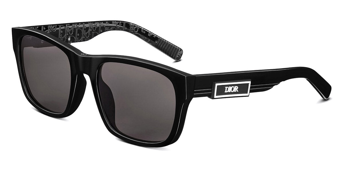 Dior® DiorB23 S2F - 10A0 Shiny Black / Smoke Sunglasses