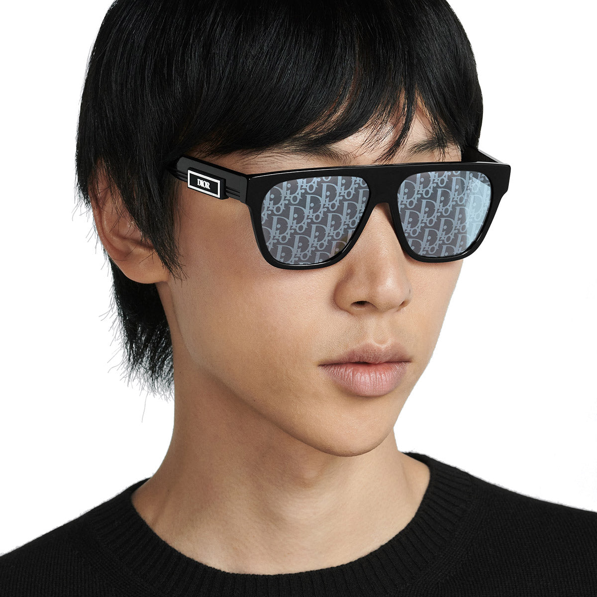 Dior® DiorB23 S3I DB23S3IRT_10B8 57 - Shiny Black Sunglasses