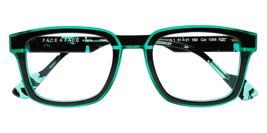 Face A Face® GORDON 1 FAF GORDON 1 1088 51 - Green Transparent/Black (1088) Eyeglasses