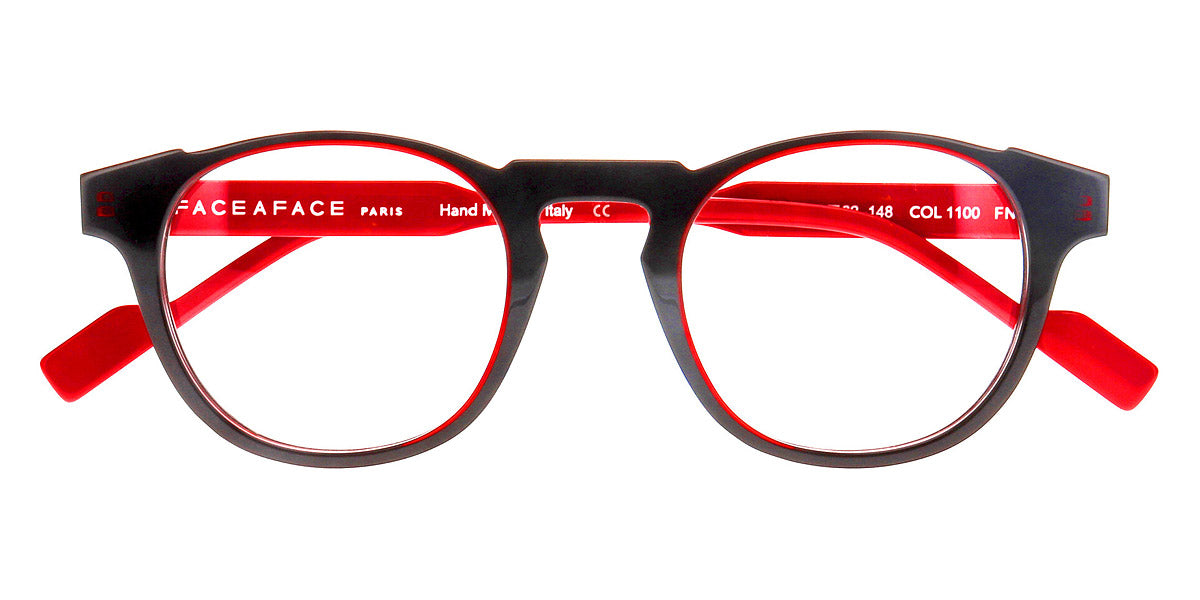 Face A Face® GOTHAM 1 FAF GOTHAM 1 1100 48 - Red Transparent and Black (1100) Eyeglasses