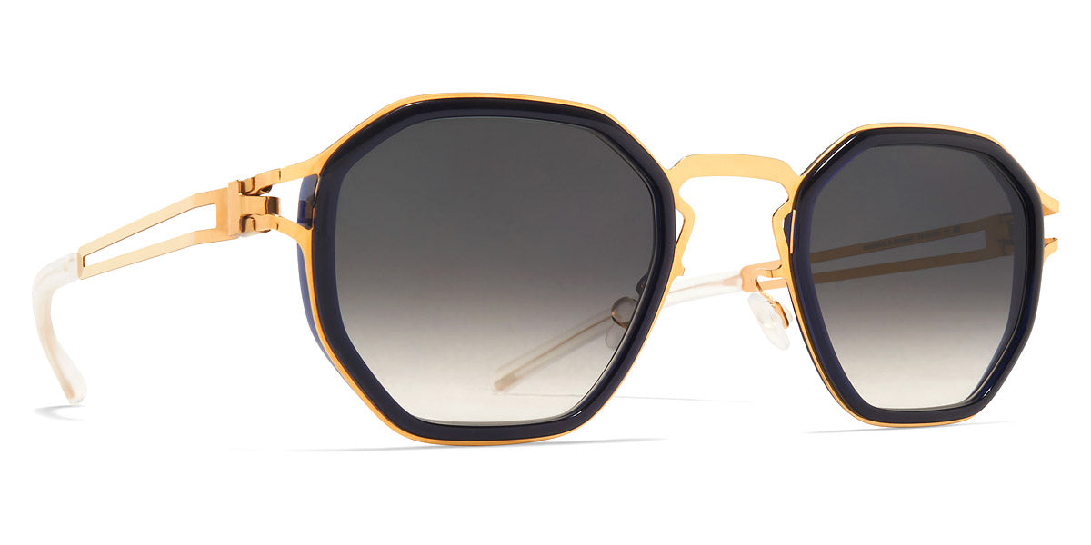 Mykita® GIA MYK GIA A76-Glossy Gold/Milky Indigo / Raw Black Gradient 49 - A76-Glossy Gold/Milky Indigo / Raw Black Gradient Sunglasses