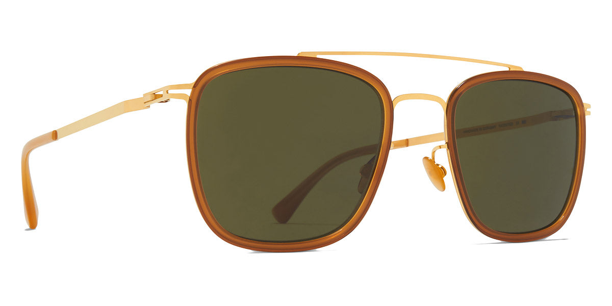 Mykita® JEPPE MYK JEPPE A56 Glossy Gold/Brown Dark Brown / Raw Green Solid 51 - A56 Glossy Gold/Brown Dark Brown / Raw Green Solid Sunglasses
