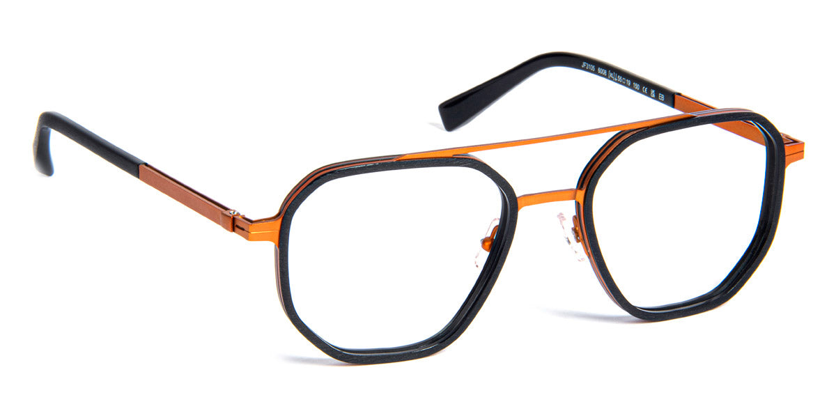 J.F. Rey® JF3105 JR JF3105 6008 55 - 6008 Brushed Black/Orange Eyeglasses