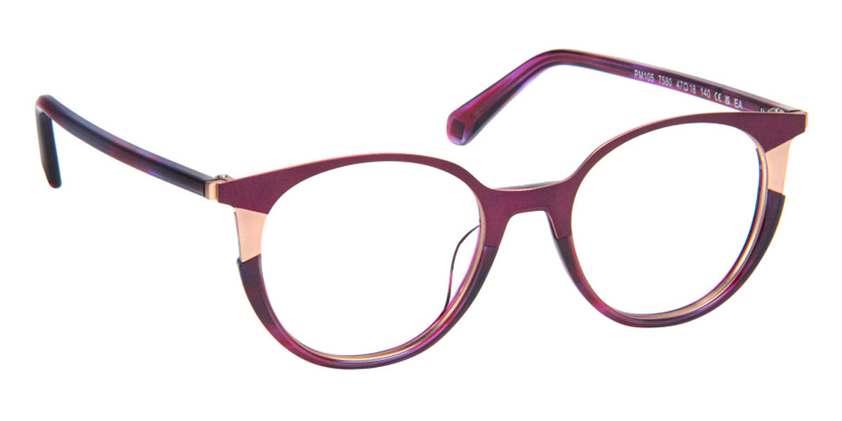 J.F. Rey® PM105 JR PM105 7580 47 - 7580 Plum/Pink Gold Eyeglasses