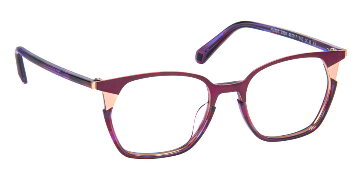 J.F. Rey® PM107 JR PM107 7580 48 - 7580 Fuchia/Plum/Pink Gold Eyeglasses