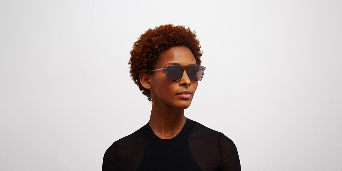 Mykita® KALLIO MYK KALLIO C100 Matte Smoke/Matte Silver / Polarized Pro Hi-Con Brown 54 - C100 Matte Smoke/Matte Silver / Polarized Pro Hi-Con Brown Sunglasses