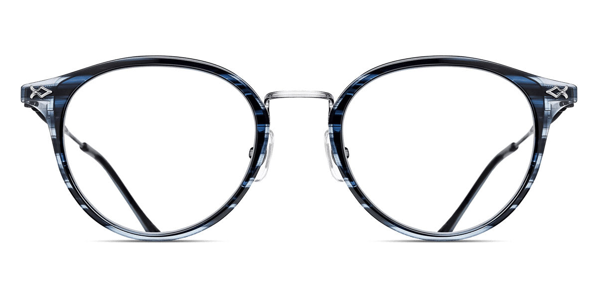 Matsuda® M3114 MTD M3114 Brushed Silver/Blue Demi 50 - Brushed Silver / Blue Demi Eyeglasses