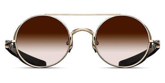 Matsuda® M3128 MTD M3128 Brushed Gold/Black / Brown Gradient 48 - Brushed Gold/Black / Brown Gradient Sunglasses