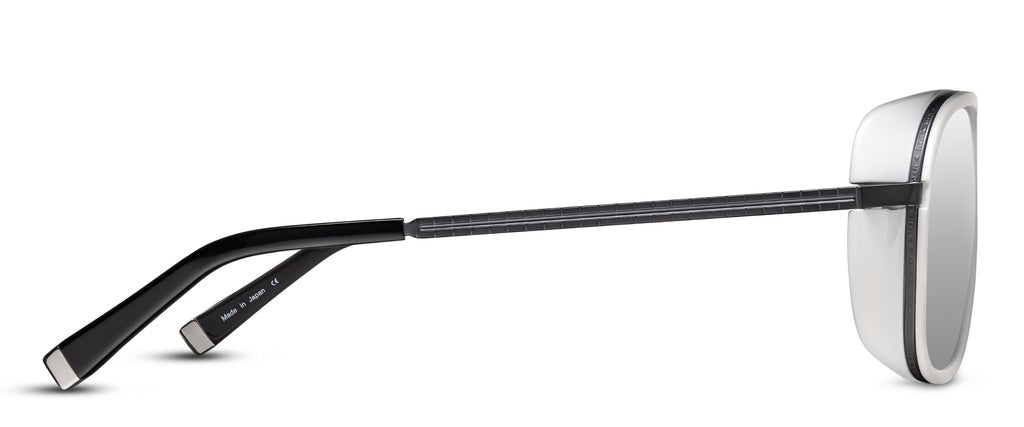 Matsuda® M3023 MTD M3023 Matte Black/Matte White/Silver Mirror 52 - Matte Black/Matte White / Silver Mirror Sunglasses