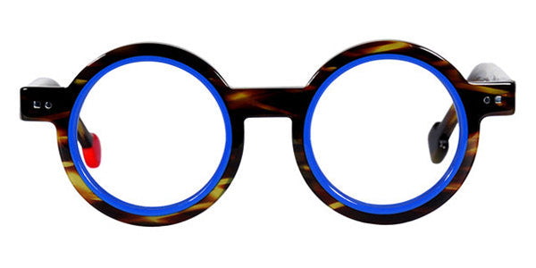 Sabine Be® Mini Be Addict SB Mini Be Addict 120 39 - Shiny Veined Tortoise Dark / Shiny Blue Klein Eyeglasses