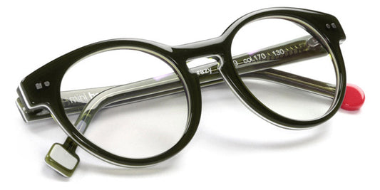 Sabine Be® Mini Be Crazy SB Mini Be Crazy 170 44 - Shiny Translucent Dark Green / White / Shiny Translucent Dark Green Eyeglasses