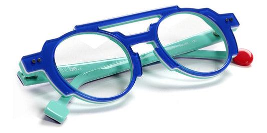 Sabine Be® Mini Be Groovy Swell SB Mini Be Groovy Swell 168 41 - Shiny Translucent Blue Klein / White / Shiny Turquoise Eyeglasses