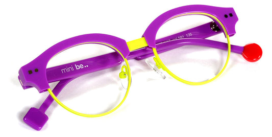 Sabine Be® Mini Be Master Pantos SB Mini Be Master Pantos 591 45 - Shiny Purple / Neon Yellow Satin Eyeglasses