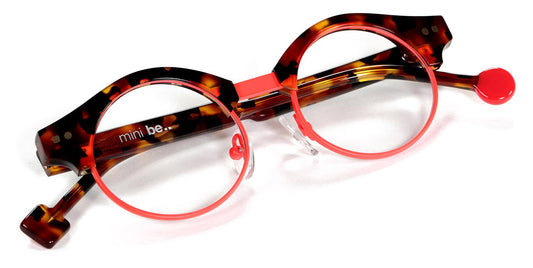 Sabine Be® Mini Be Master Round SB Mini Be Master Round 545 42 - Shiny Fawn Tortoise / Satin Neon Orange Satin Eyeglasses