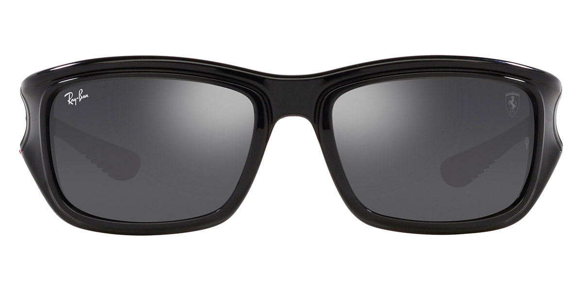 Ray-Ban® RB4405M RB4405M F6016G 59 - Black on Red with Silver Mirrored lenses Sunglasses