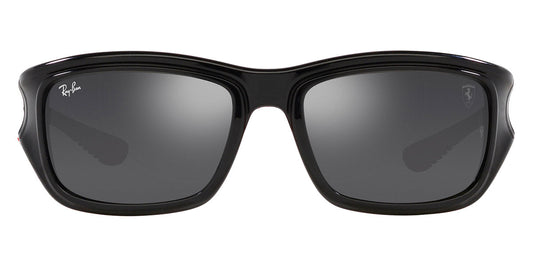 Ray-Ban® RB4405M RB4405M F6016G 59 - Black on Red with Silver Mirrored lenses Sunglasses