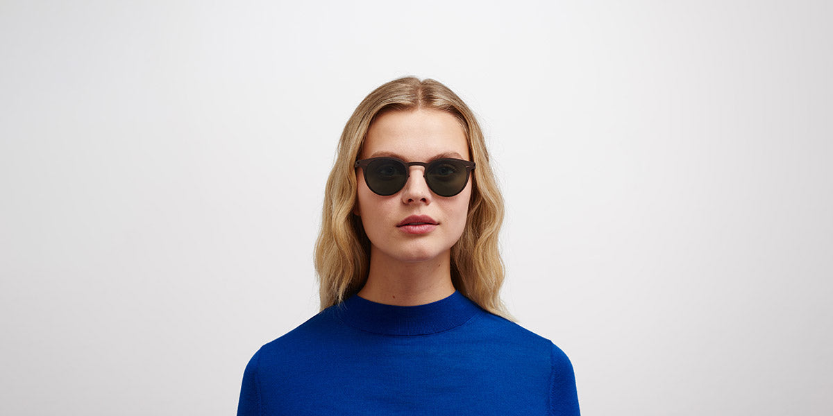 Mykita® RILEY MYK RILEY Dark Brown / Polarized Pro Green 15 48 - Dark Brown / Polarized Pro Green 15 Sunglasses