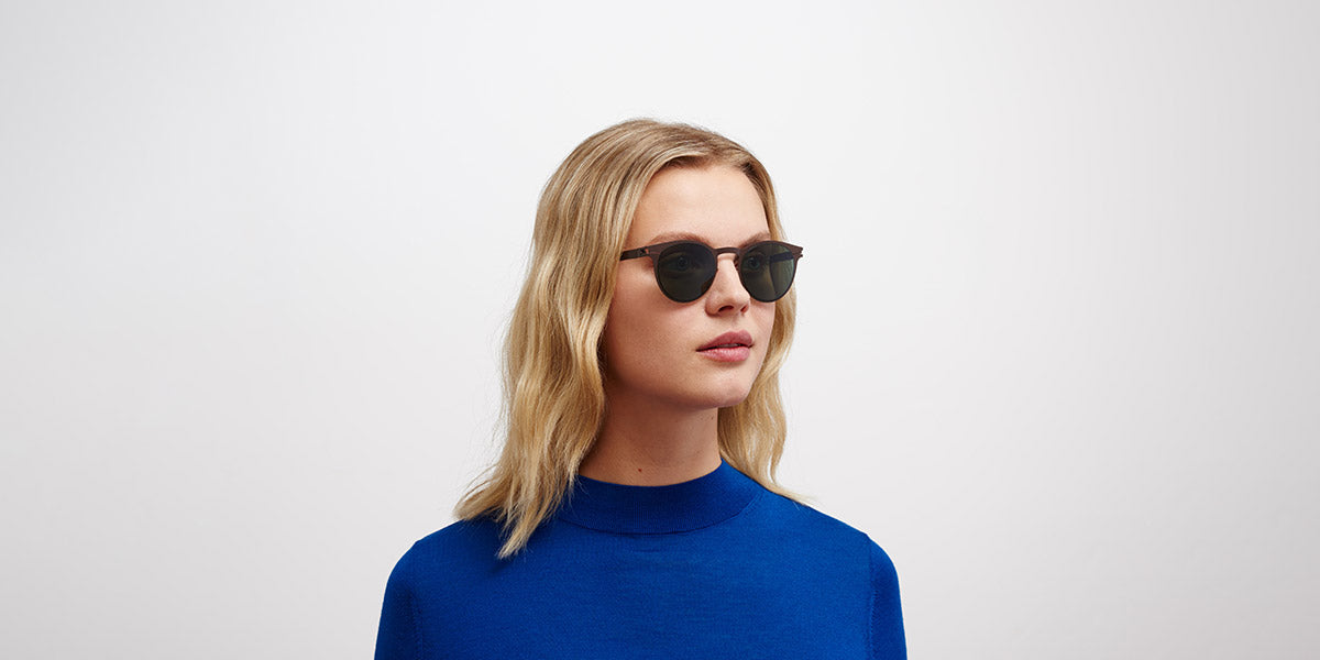 Mykita® RILEY MYK RILEY Dark Brown / Polarized Pro Green 15 48 - Dark Brown / Polarized Pro Green 15 Sunglasses