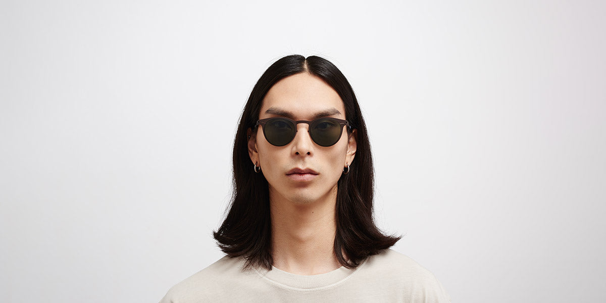 Mykita® RILEY MYK RILEY Dark Brown / Polarized Pro Green 15 48 - Dark Brown / Polarized Pro Green 15 Sunglasses