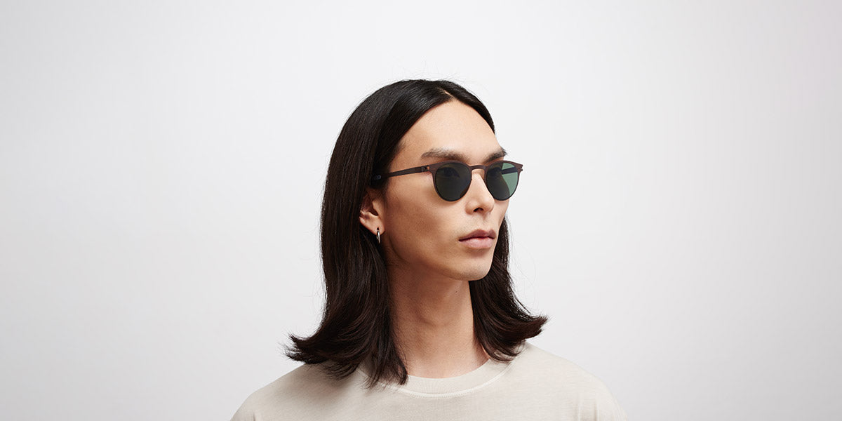 Mykita® RILEY MYK RILEY Dark Brown / Polarized Pro Green 15 48 - Dark Brown / Polarized Pro Green 15 Sunglasses