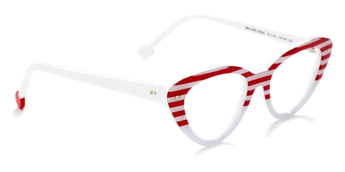 Sabine Be® Be Pretty Stripe SB Be Pretty Stripe 180 53 - Shiny Red Fat Stripes / Shiny White Eyeglasses