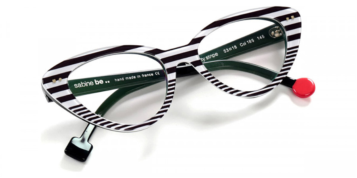 Sabine Be® Be Pretty Stripe SB Be Pretty Stripe 185 53 - Shiny Navy Blue Fat Stripes / Shiny Navy Blue Slim Stripes Eyeglasses