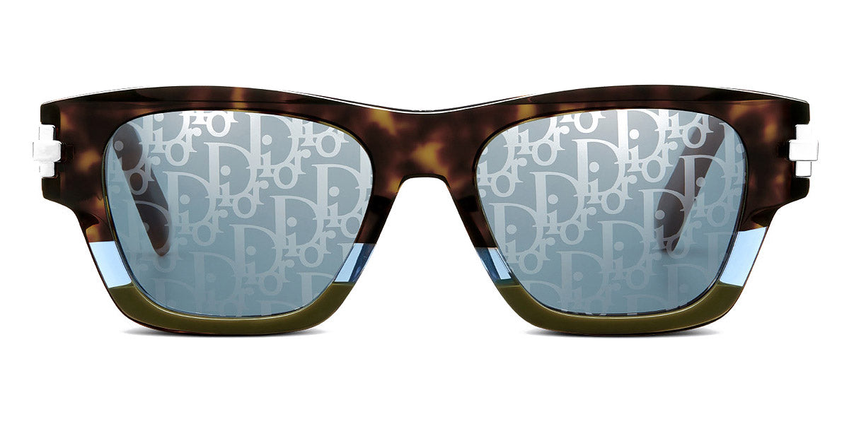 Dior® DiorBlackSuit XL S2U D STXLS2UTT 92B8 52 - Brown Tortoiseshell-Effect, Translucent Blue And Green Sunglasses