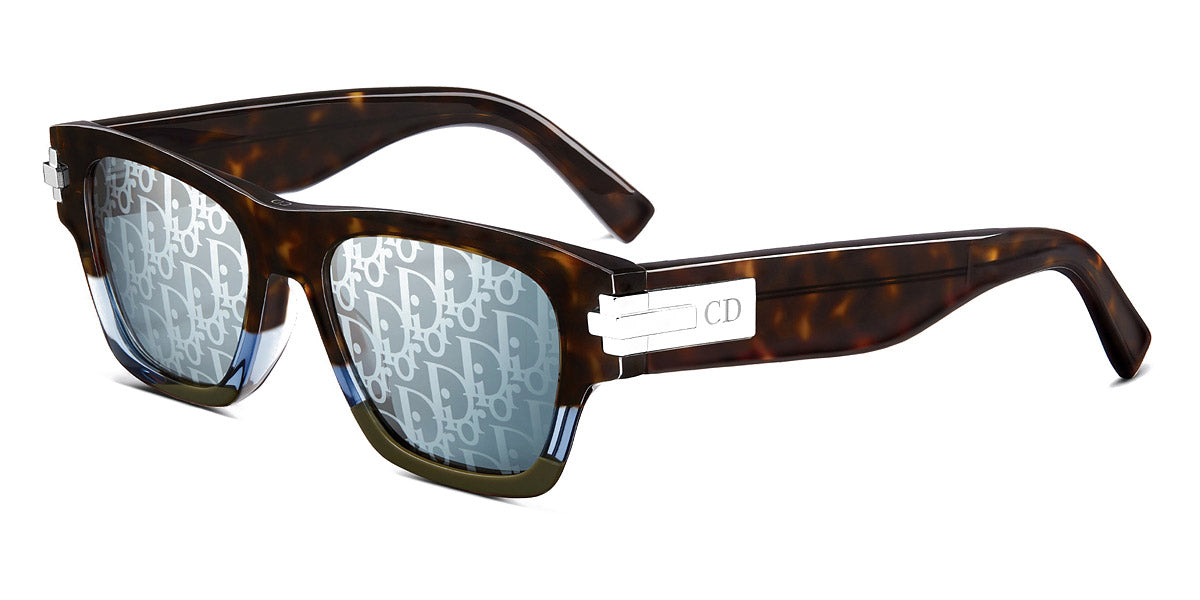 Dior® DiorBlackSuit XL S2U D STXLS2UTT 92B8 52 - Brown Tortoiseshell-Effect, Translucent Blue And Green Sunglasses