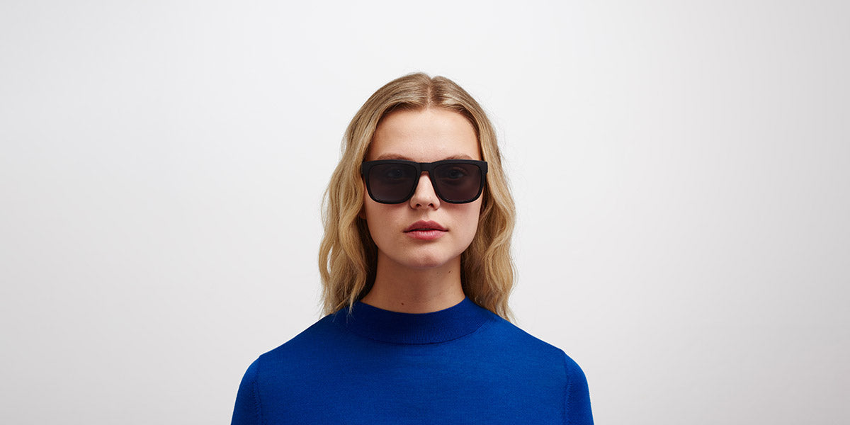 Mykita® WAVE MYK WAVE MD1 Pitch Black / Dark Grey Solid 56 - MD1 Pitch Black / Dark Grey Solid Sunglasses