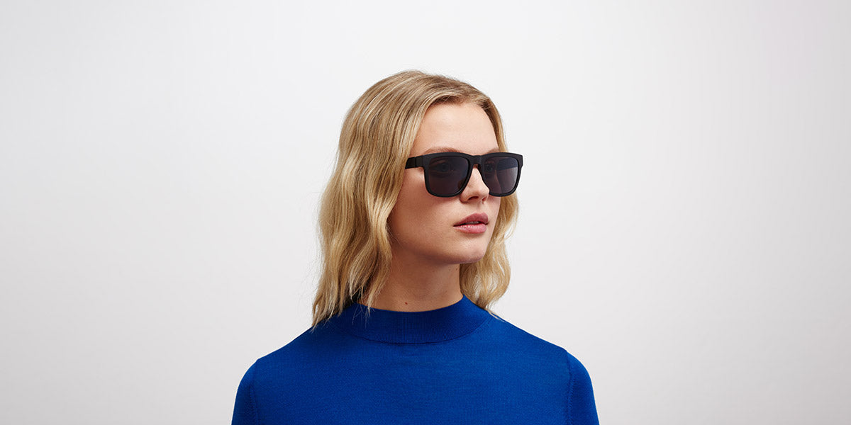 Mykita® WAVE MYK WAVE MD1 Pitch Black / Dark Grey Solid 56 - MD1 Pitch Black / Dark Grey Solid Sunglasses
