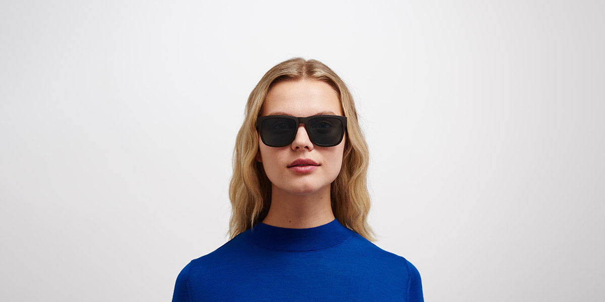 Mykita® WAVE MYK WAVE MD22 Ebony Brown / Polarized Pro Ocean Blue 56 - MD22 Ebony Brown / Polarized Pro Ocean Blue Sunglasses