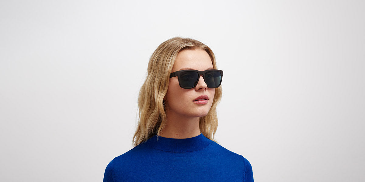 Mykita® WAVE MYK WAVE MD22 Ebony Brown / Polarized Pro Ocean Blue 56 - MD22 Ebony Brown / Polarized Pro Ocean Blue Sunglasses